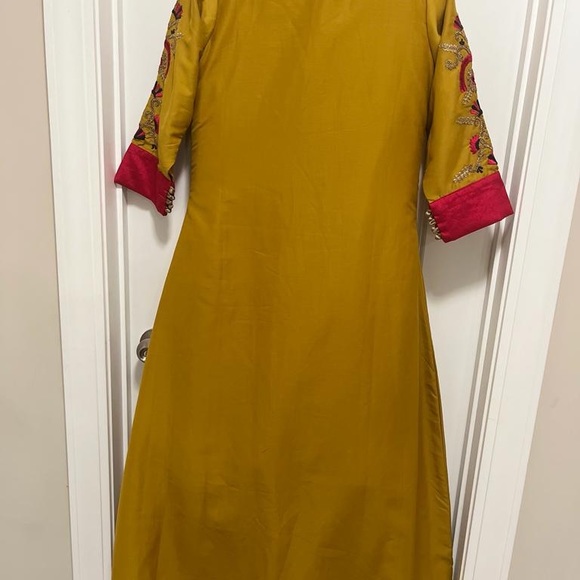 3pc designer Lehenga with long jacket/ Navy Blue and yellow/ chaniya choli - Picture 6 of 13